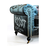 Диван в Лофт Честерфильд граффити из винтажной кожи GRAFFITI PARA Chesterfield варинант исполнения - 4 | Loft Concept в Краснодаре
