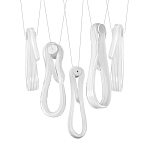 Подвесной светильник белого цвета с 6-ю изогнутыми плафонами Flow Loop варинант исполнения - 8 | Loft Concept в Краснодаре