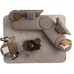 Угловой диван Calypso с поворотным механизмом и пуфом   варинант исполнения - 6 | Loft Concept в Краснодаре