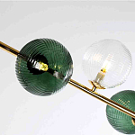 Люстра подвесная линейная с рифлеными стеклянными плафонами Bolle Multi Color варинант исполнения - 4 | Loft Concept в Краснодаре