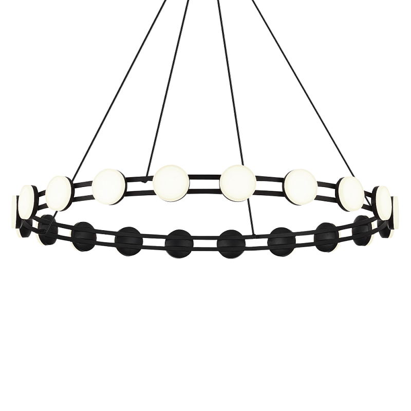 Люстра кольцевая с круглыми светодиодными источниками света Maxine Light Черный Золотой Белый в Краснодаре | Loft Concept 