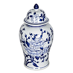 Ваза с крышкой и синим цветочным узором Blue & White Ornament  варинант исполнения - 1 | Loft Concept в Краснодаре