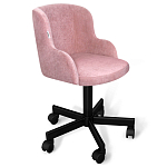 Стул с мягкой розовой обивкой из велюра и подъемно-поворотным механизмом на черных колесиках Harper Pink варинант исполнения - 1 | Loft Concept в Краснодаре