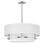 Потолочный светильник с двухслойным белым текстильным абажуром Hinkley варинант исполнения - 9 | Loft Concept в Краснодаре