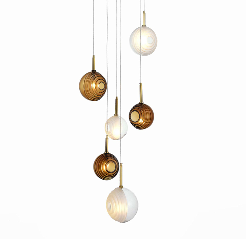 Люстра светодиодная с сферическими стеклянными плафонами Splatter  в Краснодаре | Loft Concept 