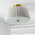 Потолочный светильник с белым плиссированным абажуром Ganglion варинант исполнения - 3 | Loft Concept в Краснодаре