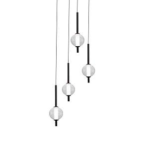 Люстра светодиодная каскадная с 4-мя сферическими стеклянными плафонами Splatter