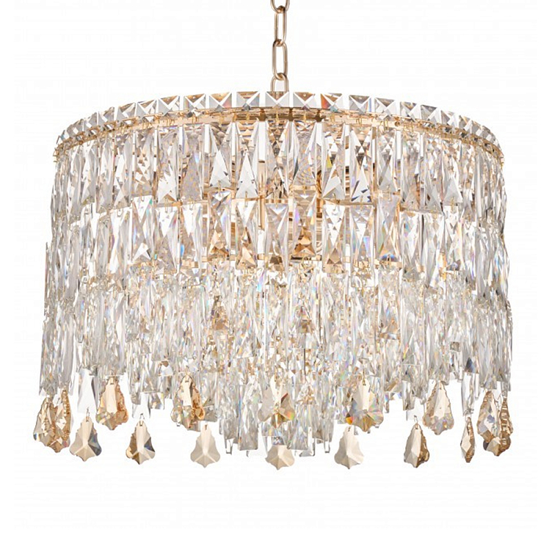 Люстра круглая с хрустальными подвесками на золотистом каркасе Roul Crystal Light Золотой Прозрачный Люстра круглая с хрустальными подвесками на золотистом каркасе Roul Crystal Light Золотой Прозрачный в Краснодаре | Loft Concept