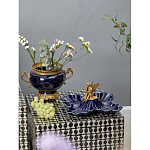 Ваза темно-синяя фарфоровая на бронзовой подставке с ажурным ободком и изогнутыми ручками Eden Garden варинант исполнения - 6 | Loft Concept в Краснодаре