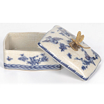 Фарфоровая шкатулка с бронзовой стрекозой Blue and White варинант исполнения - 6 | Loft Concept в Краснодаре