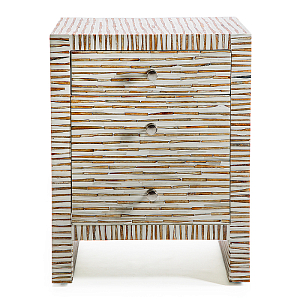 Тумбочка прикроватная Bogense Bone Inlay Bedside Beige