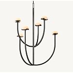 Люстрас 6-ю мраморными плафонами в форме купола Light Warm Light варинант исполнения - 7 | Loft Concept в Краснодаре