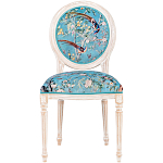 Стул из массива бука бирюзовый с изображением птиц и цветов Turquoise Beige Chinoiserie Birds Garden Chair варинант исполнения - 1 | Loft Concept в Краснодаре