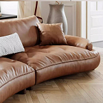 Диван кожаный с каркасом из массива дерева Medieval Furniture варинант исполнения - 6 | Loft Concept в Краснодаре