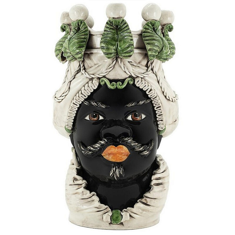 Ваза Abhika Vase Moro Lady Big With Candleholder dark green Мульти в Краснодаре | Loft Concept 
