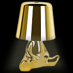 Настольная лампа фигурная золотого цвета с гладким абажуром Высота 16 см Sophia варинант исполнения - 3 | Loft Concept в Краснодаре