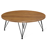 Стол журнальный c коричневой круглой столешницей на четырех черных ножках Charm Coffee Table варинант исполнения - 1 | Loft Concept в Краснодаре