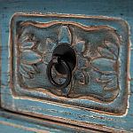 Деревянная ТВ-тумба в китайском стиле с 4-мя ящиками и резным декором голубая Luo Chinese TV Stand Blue варинант исполнения - 4 | Loft Concept в Краснодаре