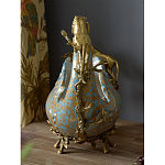 Чаша голубого цвета с оранментом и и бронзовыми фигурами леопардов Eden Garden варинант исполнения - 10 | Loft Concept в Краснодаре