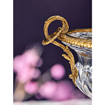 Чаша из прозрачного стекла с бронзовой подставкой и ручками Eden Garden варинант исполнения - 3 | Loft Concept в Краснодаре