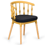Пластиковый стул на ножках из массива бука Ferret Spiral Mustard варинант исполнения - 7 | Loft Concept в Краснодаре