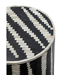 Приставной круглый столик с инкрустацией Black and White Geometry Stool варинант исполнения - 2 | Loft Concept в Краснодаре