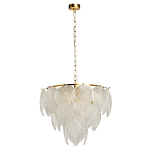 Люстра на цепи с прозрачными стеклянными подвесками в виде листьев Textured Glass Chandelier варинант исполнения - 2 | Loft Concept в Краснодаре