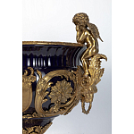 Чаша темно-синего цвета с фигурками ангелов и рельефным декором Eden Garden porcelain and bronze варинант исполнения - 5 | Loft Concept в Краснодаре