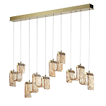 Подвесной светильник линейный с плафонами волнистой формы из фактурного стекла Big Wave варинант исполнения - 6 | Loft Concept в Краснодаре