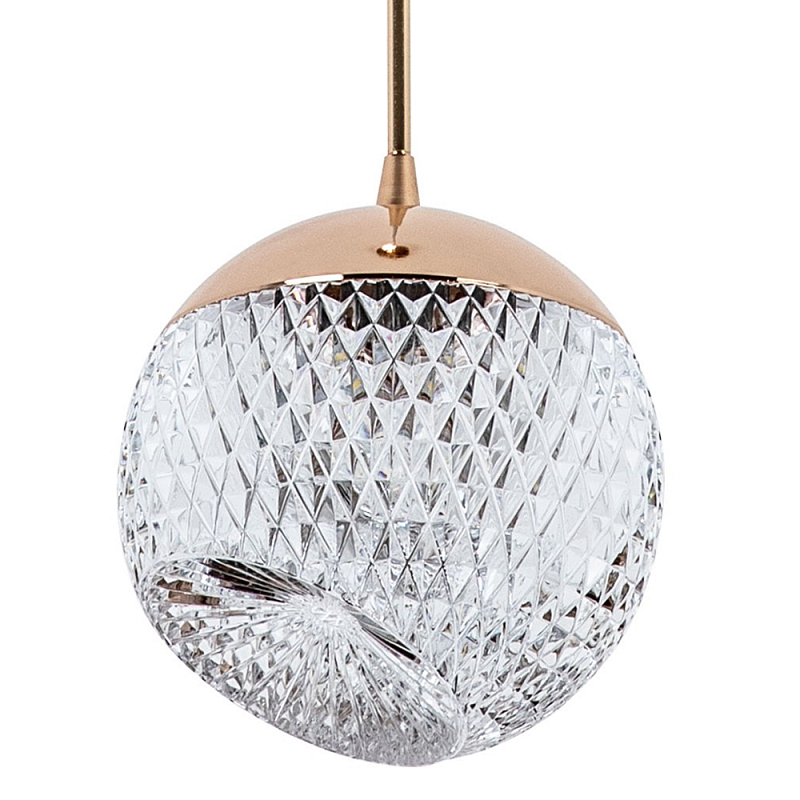 Подвесной светильник с плафоном в виде шара Moreau Sphere Hanging Lamp Глянцевое золото Прозрачный Подвесной светильник с плафоном в виде шара Moreau Sphere Hanging Lamp Глянцевое золото Прозрачный в Краснодаре | Loft Concept