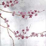 Обои ручная роспись Cherry Tree Special Colourway on Sterling Silver gilded paper варинант исполнения - 1 | Loft Concept в Краснодаре