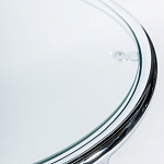 Приставной столик на серебристом основании с столешницей из стекла Noir варинант исполнения - 2 | Loft Concept в Краснодаре