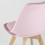 Стул с мягким велюровым сиденьем Arvika Pink варинант исполнения - 6 | Loft Concept в Краснодаре