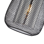 Подвесной светильник со стеклянным плафоном цилиндрической формы и металлической сеткой Metal Mesh Black варинант исполнения - 4 | Loft Concept в Краснодаре