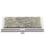 Визитница карманная металлическая с накладкой из натурального камня Апатит Stone Business Card Holders варинант исполнения - 1 | Loft Concept в Краснодаре