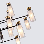 Люстра потолочная с 16-ю цилиндрическими плафонами из стекла и черным каркасом Noir Poise варинант исполнения - 2 | Loft Concept в Краснодаре