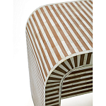 Тумбочка прикроватная с ящиком Tofino Stripes Bone Inlay Bedside Beige варинант исполнения - 4 | Loft Concept в Краснодаре