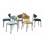 Стул металлический с мягкой спинкой и сиденьем из велюра Alfie Chair варинант исполнения - 8 | Loft Concept в Краснодаре