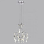 Люстра подвесная из металла с хрустальными подвесками прозрачного цвета Quasar 41 варинант исполнения - 12 | Loft Concept в Краснодаре