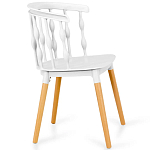 Пластиковый стул на ножках из массива бука Ferret Spiral White варинант исполнения - 3 | Loft Concept в Краснодаре