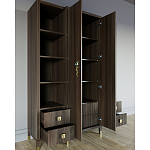 Большой шкаф с витриной Elsa Dreams Walnut варинант исполнения - 3 | Loft Concept в Краснодаре