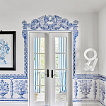 Обои ручная роспись Porto by Alessandra Branca Original colourway on dyed paper варинант исполнения - 2 | Loft Concept в Краснодаре