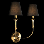 Бра с металлическим основанием бронзового цвета и 2-мя черными конусовидными абажурами Dignity варинант исполнения - 2 | Loft Concept в Краснодаре