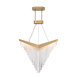 Люстра золотого цвета в форме галочки с каскадом длинных прозрачных трубок Eurofase варинант исполнения - 2 | Loft Concept в Краснодаре