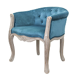 Кресло низкое в стиле прованс Louis French Armchair blue velour варинант исполнения - 3 | Loft Concept в Краснодаре