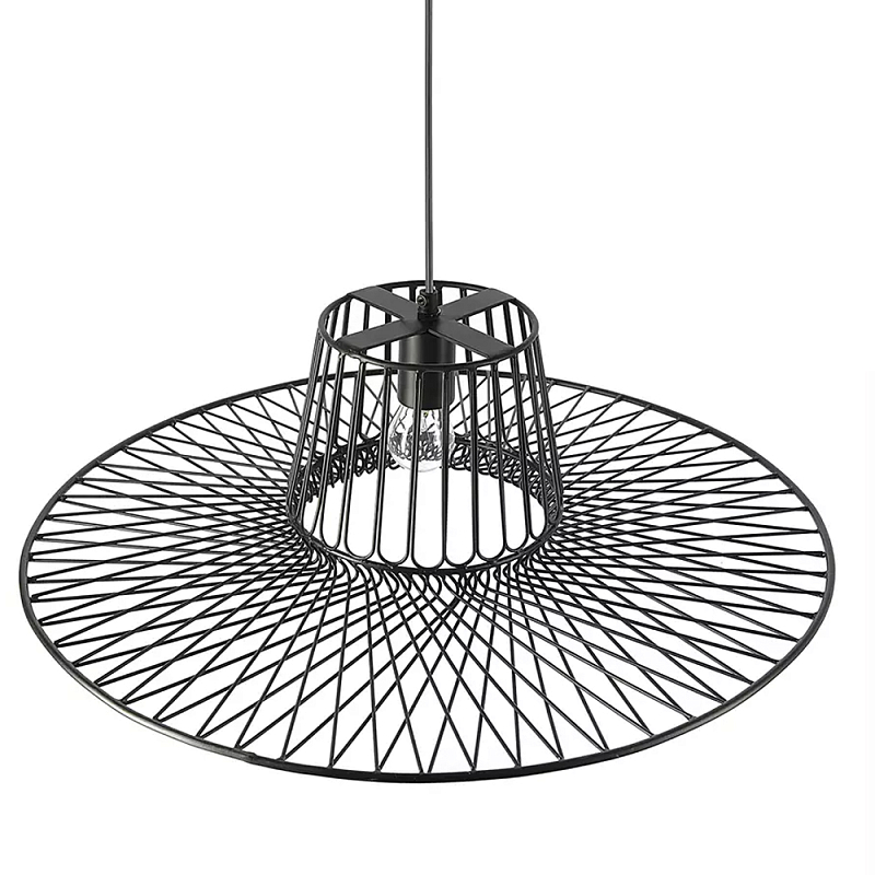 Подвесной светильник с плафоном из металлической сетки Lamp with Metal Mesh Shade Черный в Краснодаре | Loft Concept 