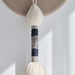 Аксессуар на стену диск из нитей Wall Decor White Thread Disc  варинант исполнения - 2 | Loft Concept в Краснодаре