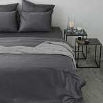 Постельное белье однотонное из сатина темно-серого цвета Eden Line варинант исполнения - 4 | Loft Concept в Краснодаре