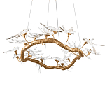 Люстра подвесная с прозрачными стеклянными птичками на ветвях Диаметр 100 см Serip Voa варинант исполнения - 8 | Loft Concept в Краснодаре