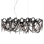 Люстра подвесная линейная с переплетенными металлическими лентами и цепочками Atlantis Chain варинант исполнения - 1 | Loft Concept в Краснодаре